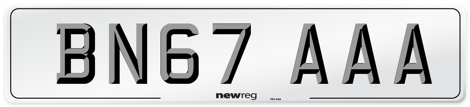 BN67 AAA Number Plate from New Reg